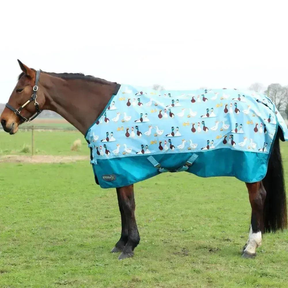 StormX Original Ay Up Duck 50g Turnout Rug Blue/Turquoise 4'6" Turnout Rugs