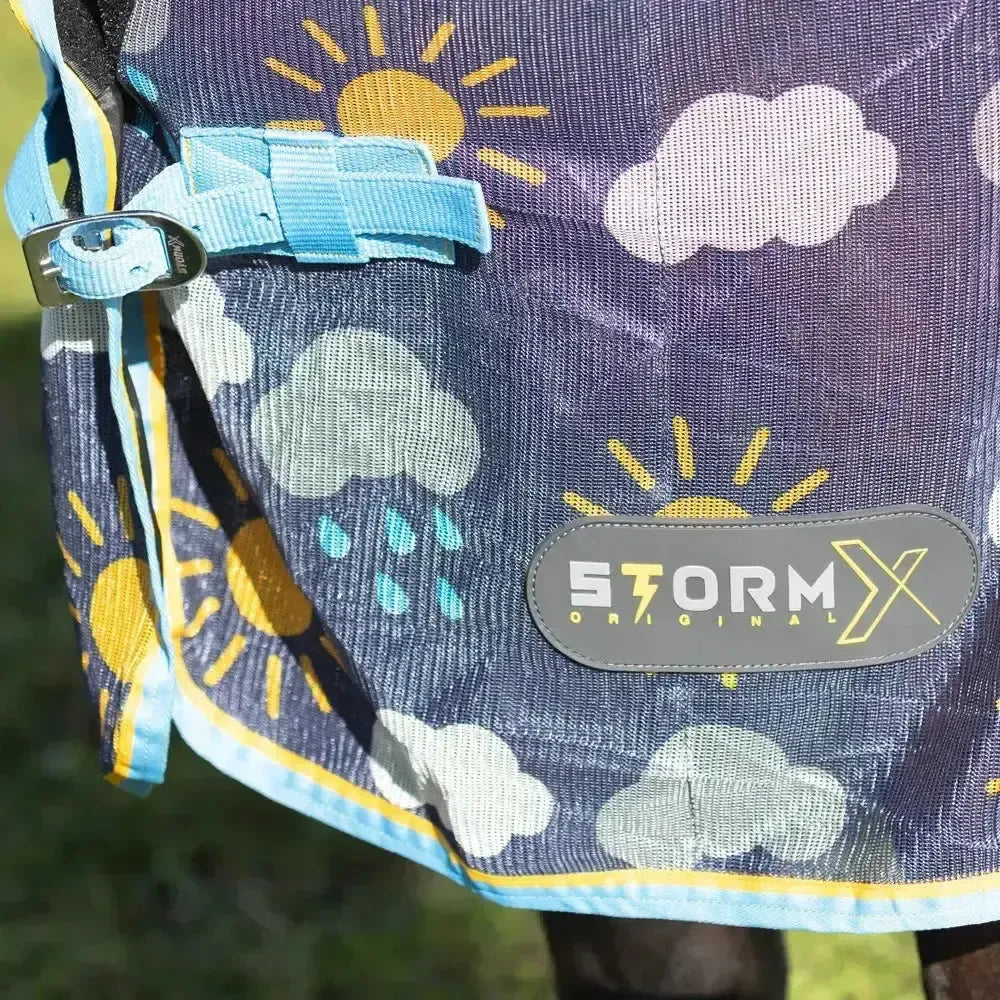 StormX Original Come Rain or Shine Combi Fly Rug Navy/Blue/Yellow 4'0" Fly Rugs
