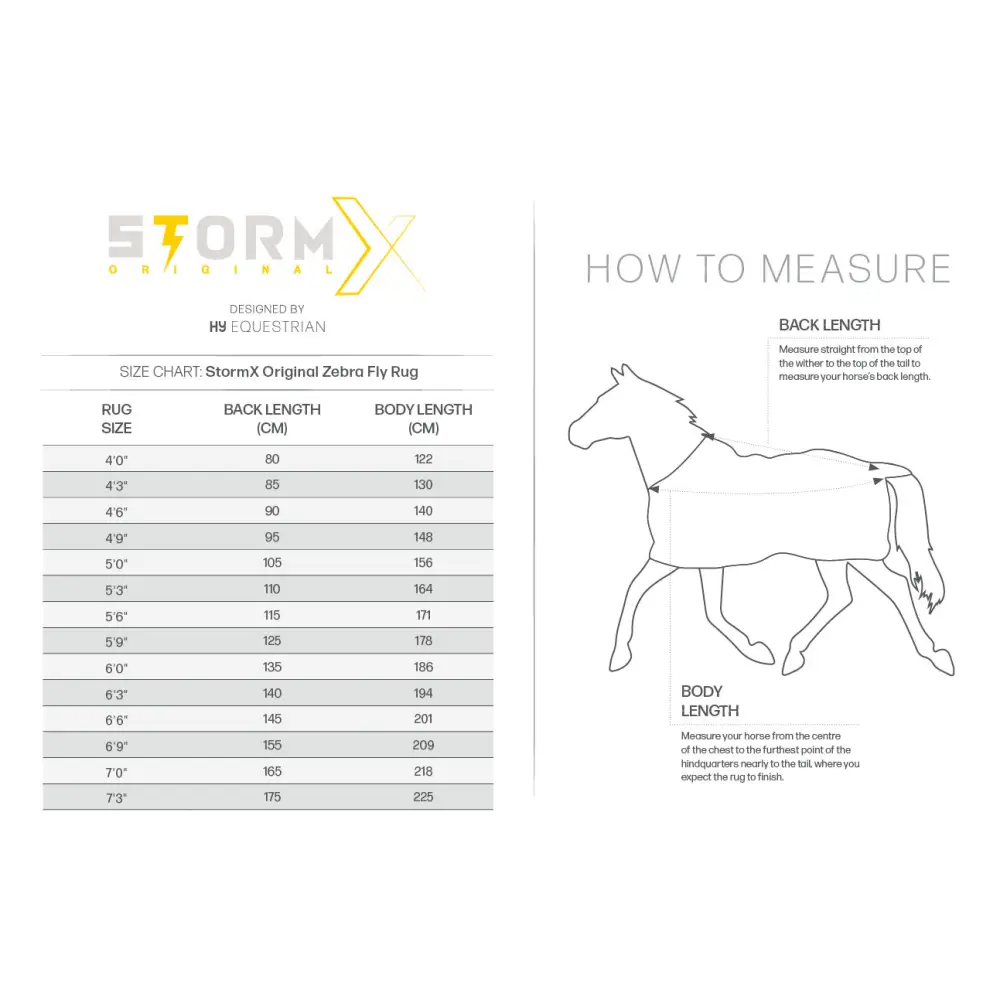 StormX Original Zebra Print Fly Rug Black/White 4'0" Fly Rugs