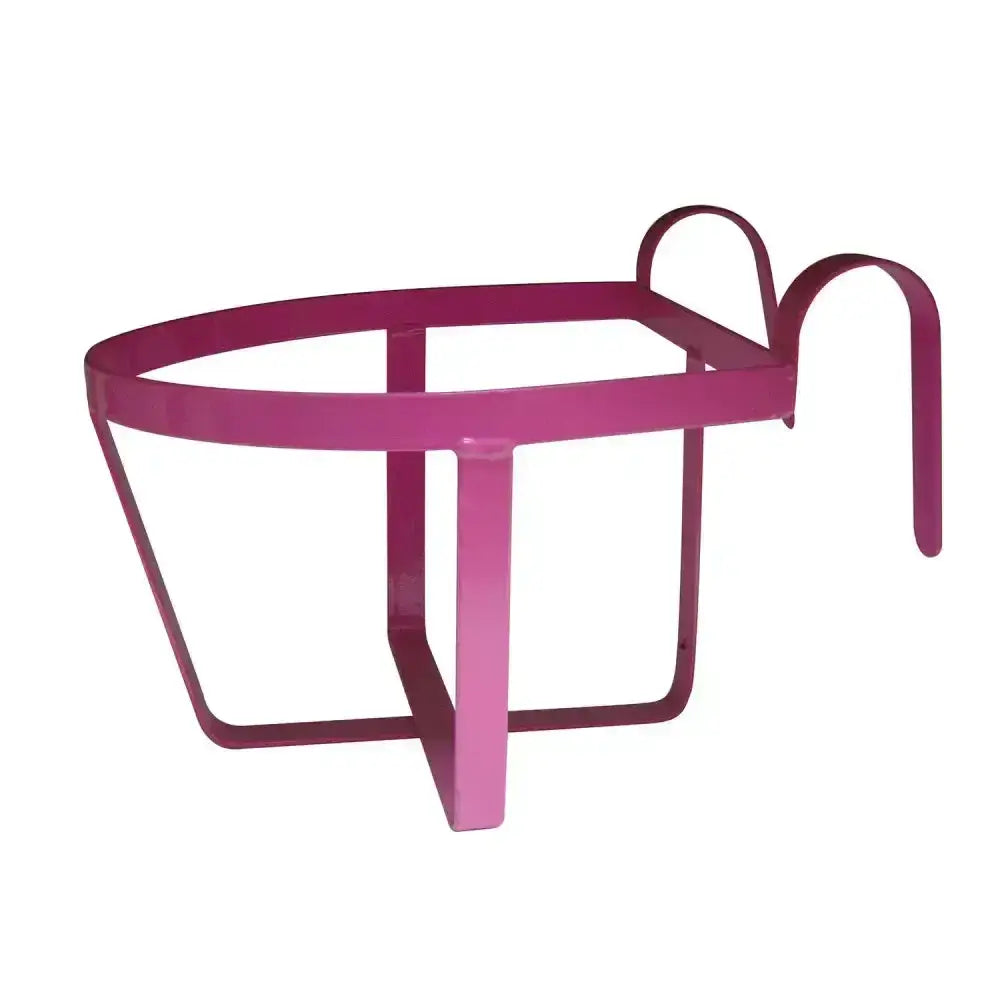 Pink stubbs bucket holder lightweight hook on with curved handles and light duty steel rectangular frame plant basket