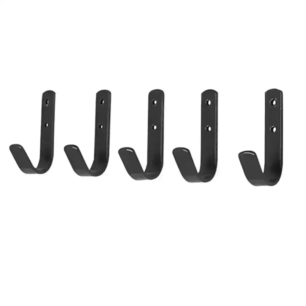 Set of five stubbs general purpose stable hooks black metal with matte finish and sturdy j shaped design