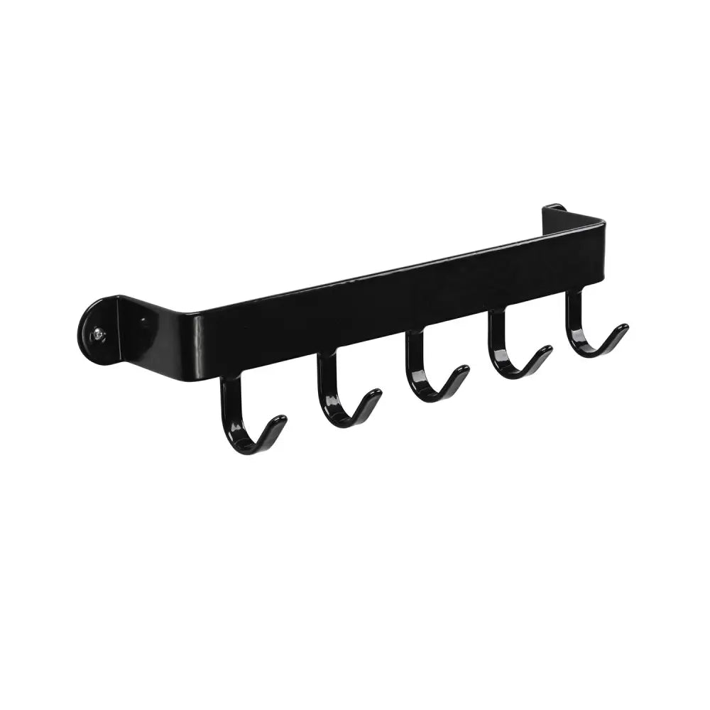 Black metal wall-mounted stubbs hook shelfie s5528 with five strong steel hooks for durable hanging storage