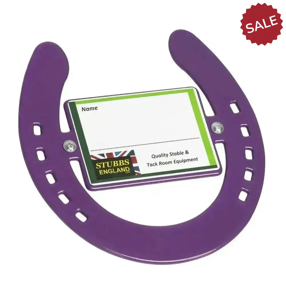 Stubbs Horseshoe Stable Nameplates Black Stable Nameplates