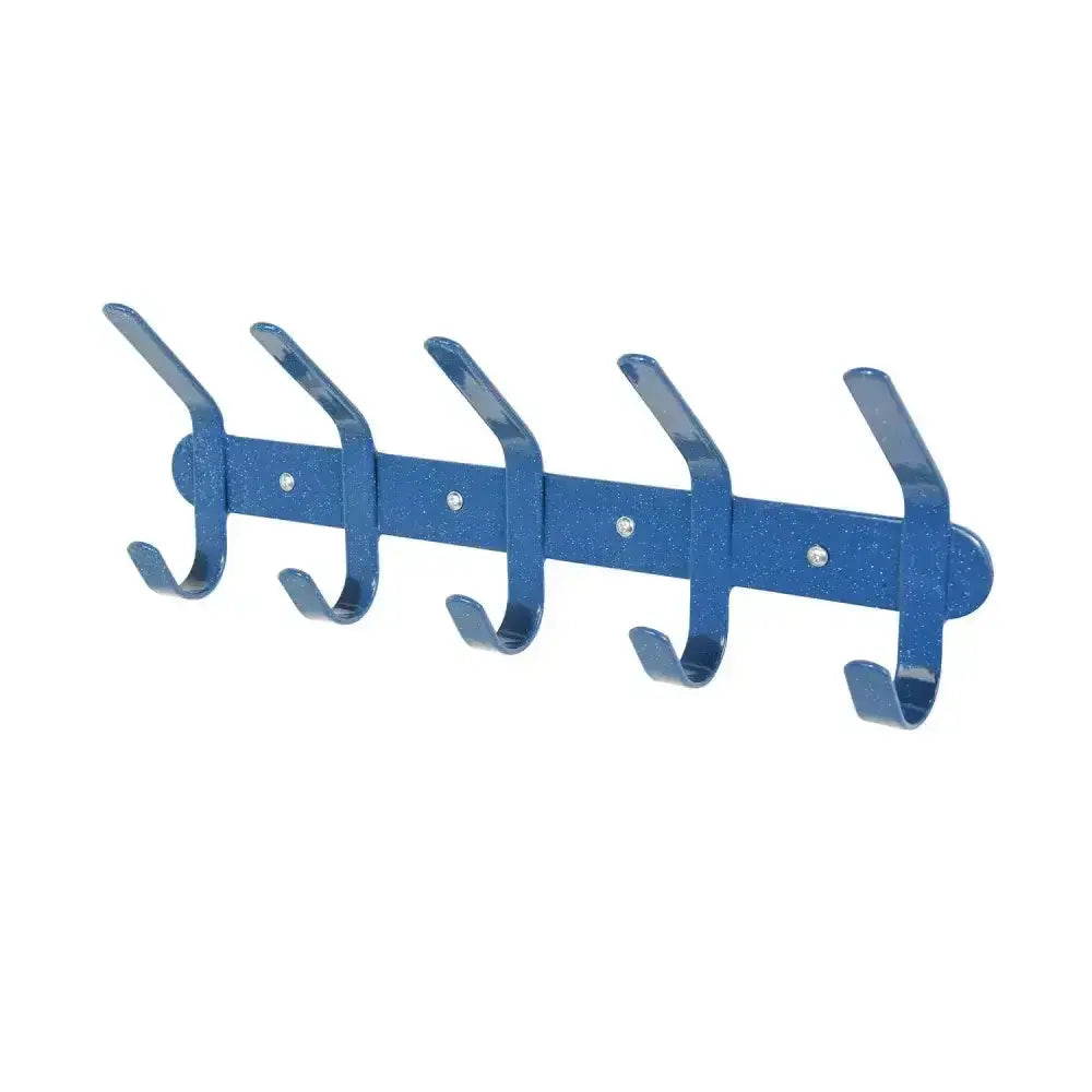 Blue metal stubbs multi coat rack with five evenly spaced multi coat hooks s955 for hanging coats and bags