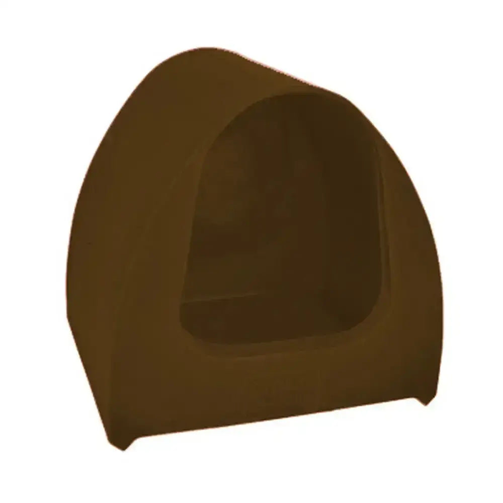 Brown plush pet bed with a rounded cozy design from stubbs poultry palace for animal husbandry comfort