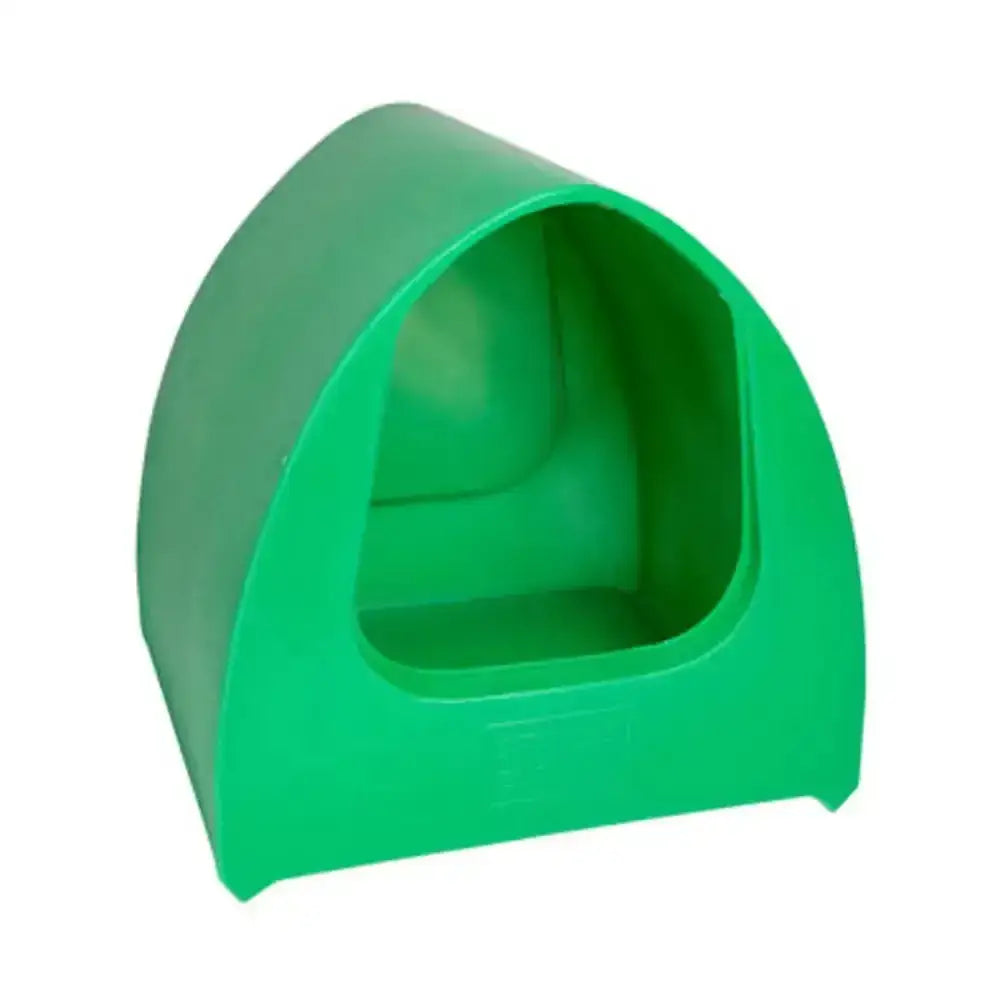 Bright green plastic stubbs poultry palace pet shelter with curved arched entrance for animal husbandry use