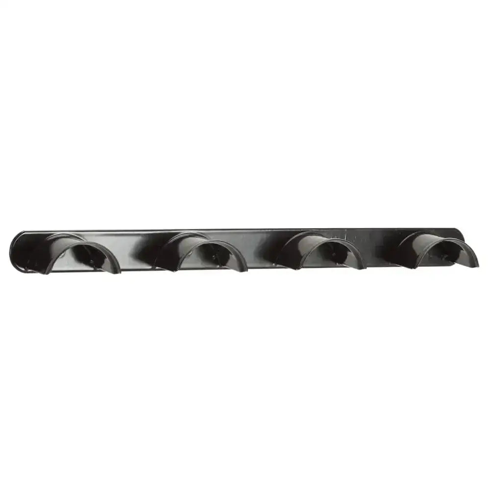 Black metal stubbs quad bridle rack s204 with four curved hooks for hanging bridles and tack