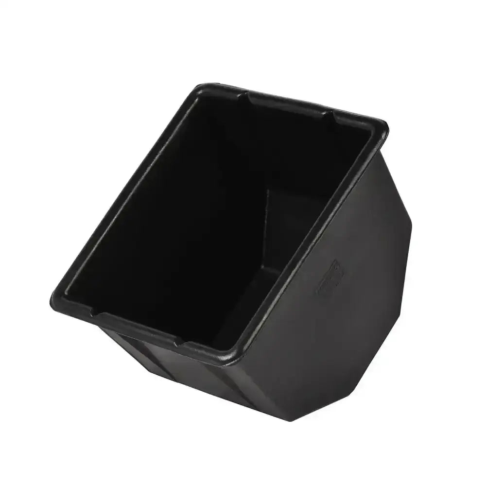Black plastic storage bin stubbs soak n roll with rectangular tapered design and drainage point for soaking use