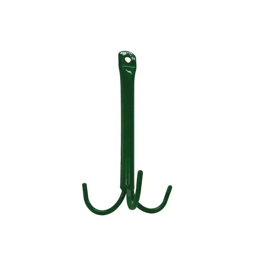 Stubbs tack hook three prong s24a green painted metal hook three prong with hole for hanging