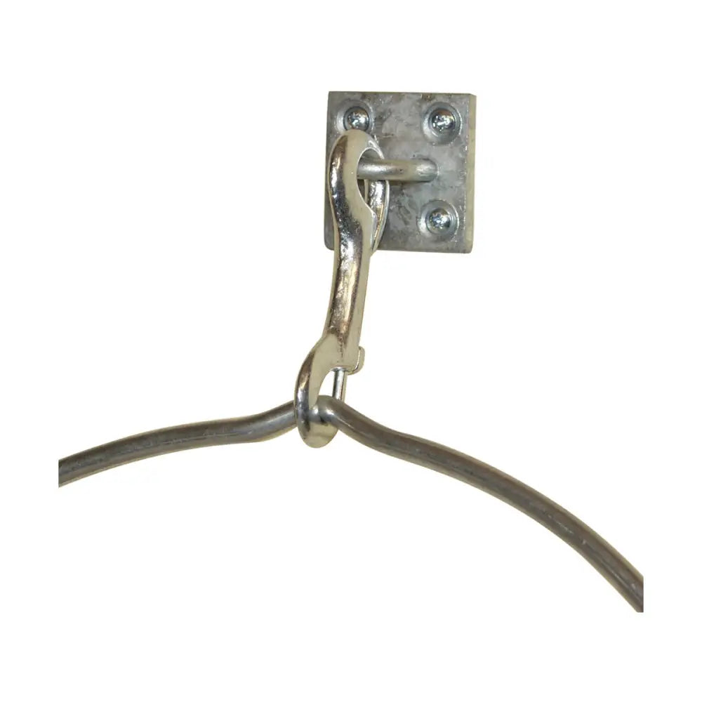 Silver-toned metal stubbs trigger hook s85ps with sturdy curved design on square wall plate for secure mounting