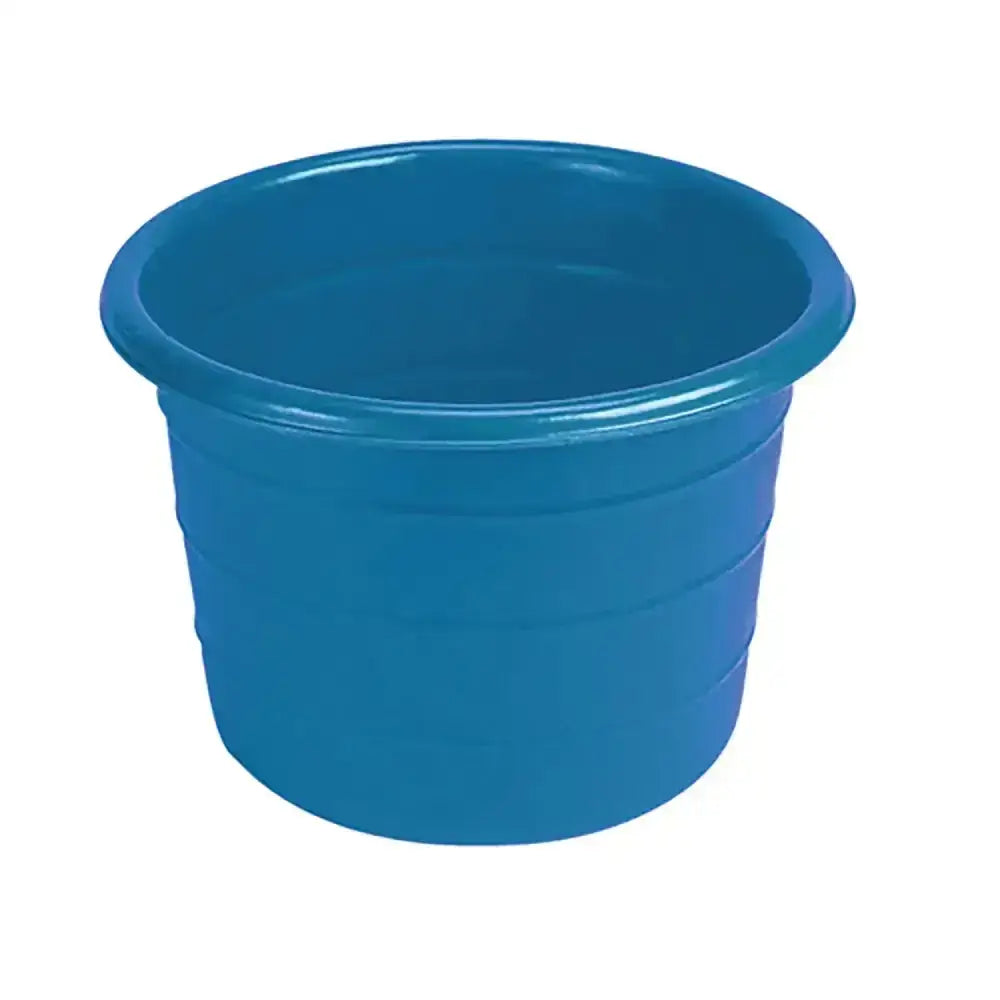 Solid blue stubbs water butt bucket with large capacity stubbythene and smooth glossy finish with ridges