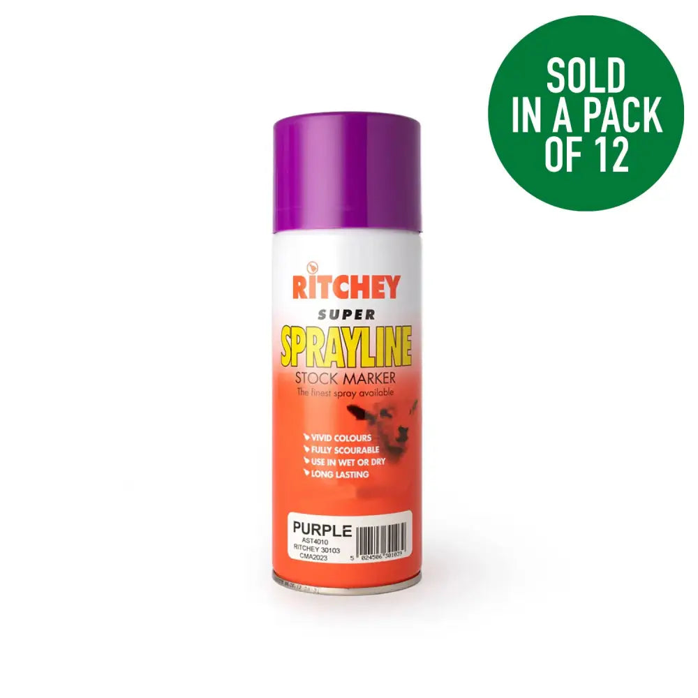 Super Sprayline Stock Marker Spray 200Ml 200 ml X 20 Pack PURPLE Marking Preparations