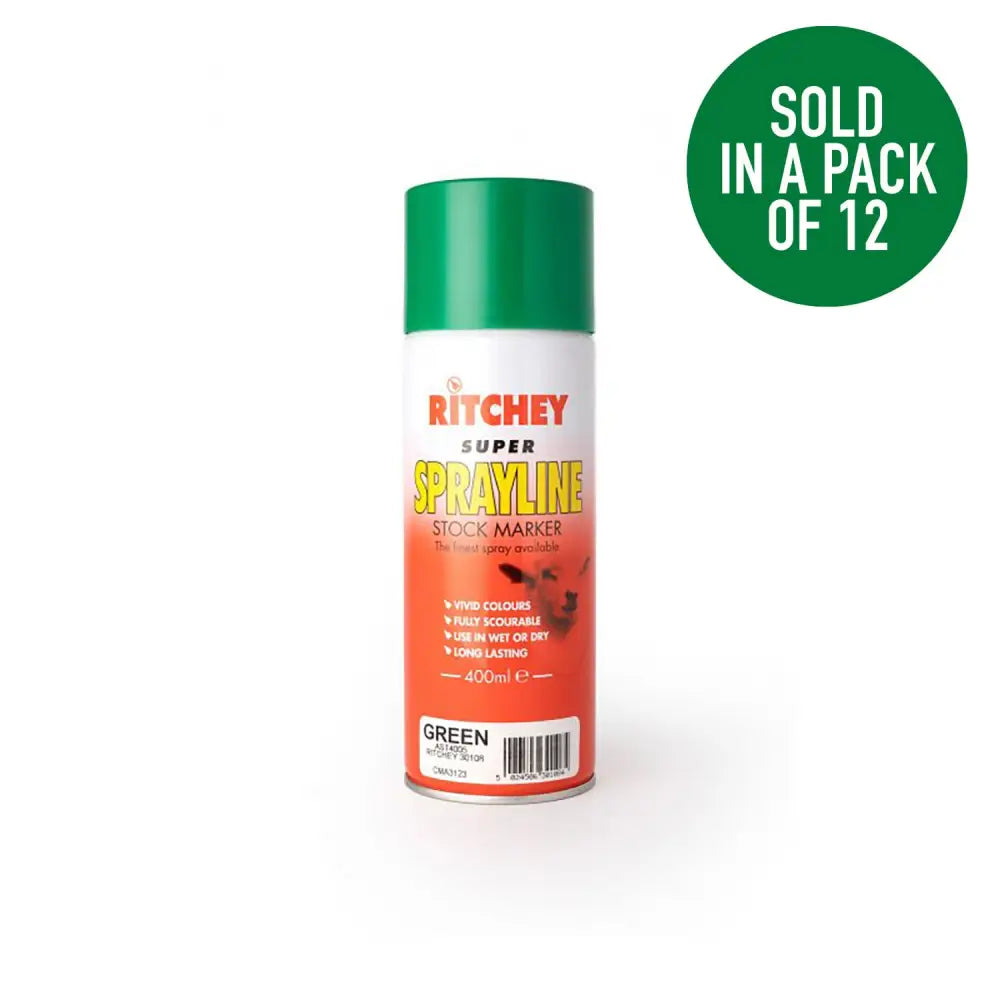 Super Sprayline Stock Marker Spray 400Ml 400 ml X 12 Pack BLUE Marking Preparations