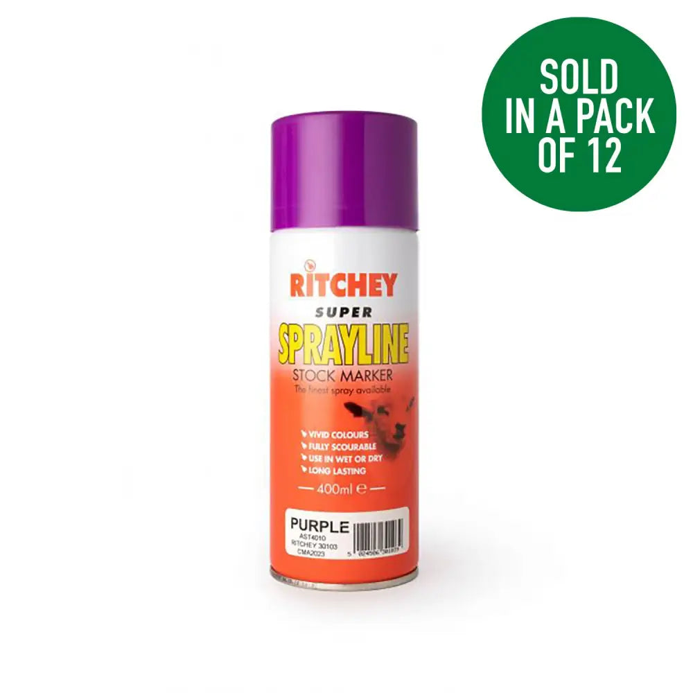 Super Sprayline Stock Marker Spray 400Ml 400 ml X 12 Pack BLUE Marking Preparations