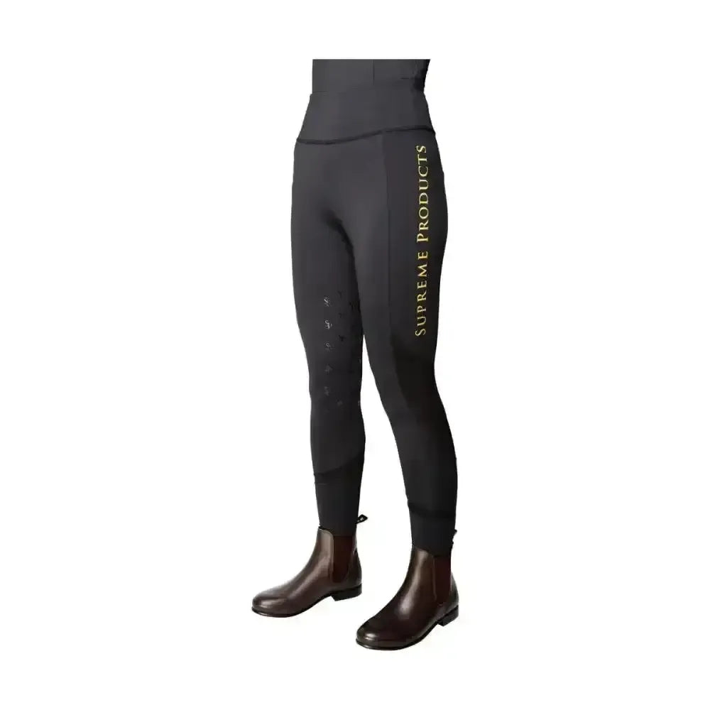 Supreme Products Active Show Rider Leggings Black/Gold Large Riding Tights