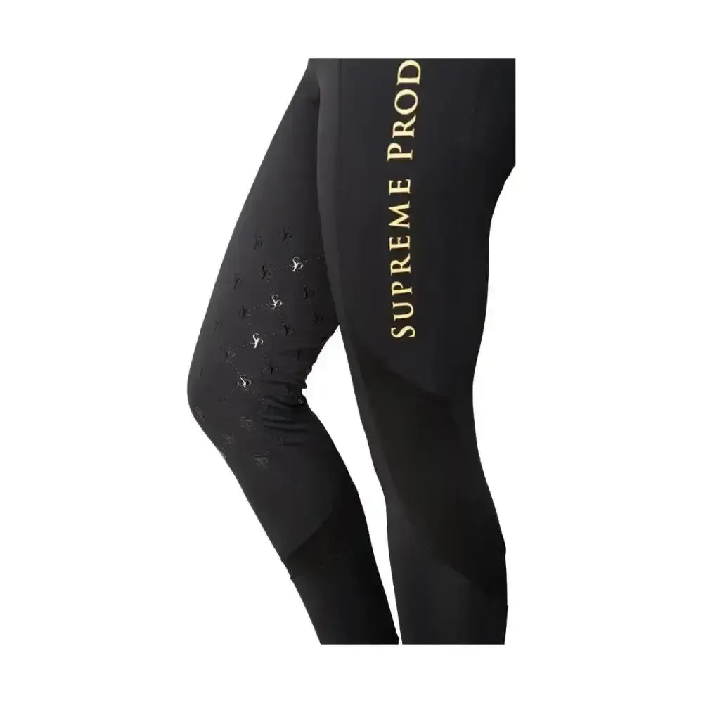 Supreme Products Active Show Rider Leggings Black/Gold Large Riding Tights