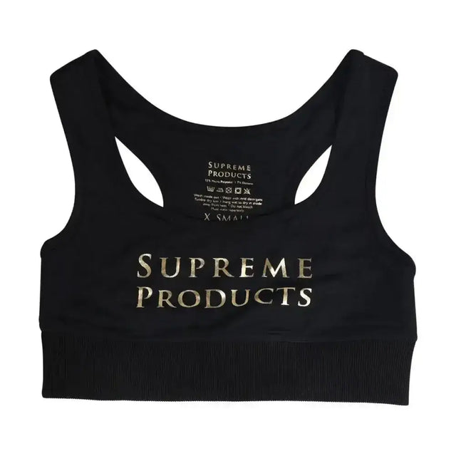Supreme Products Active Show Rider Sports Bra Black/Gold X Small Riding Underwear
