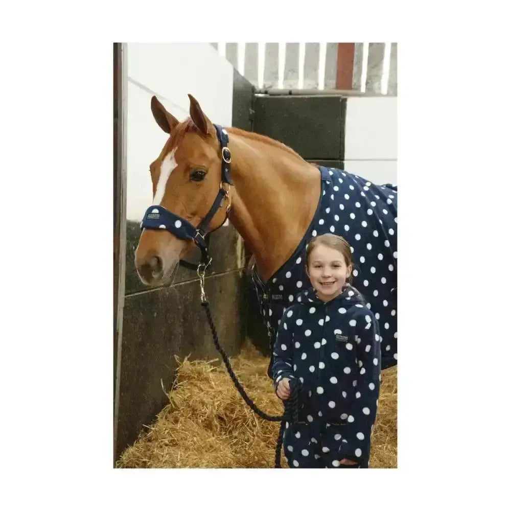 Supreme Products Dotty Fleece Head Collar & Lead Rope Beautiful Blue Small Pony Headcollar Sets