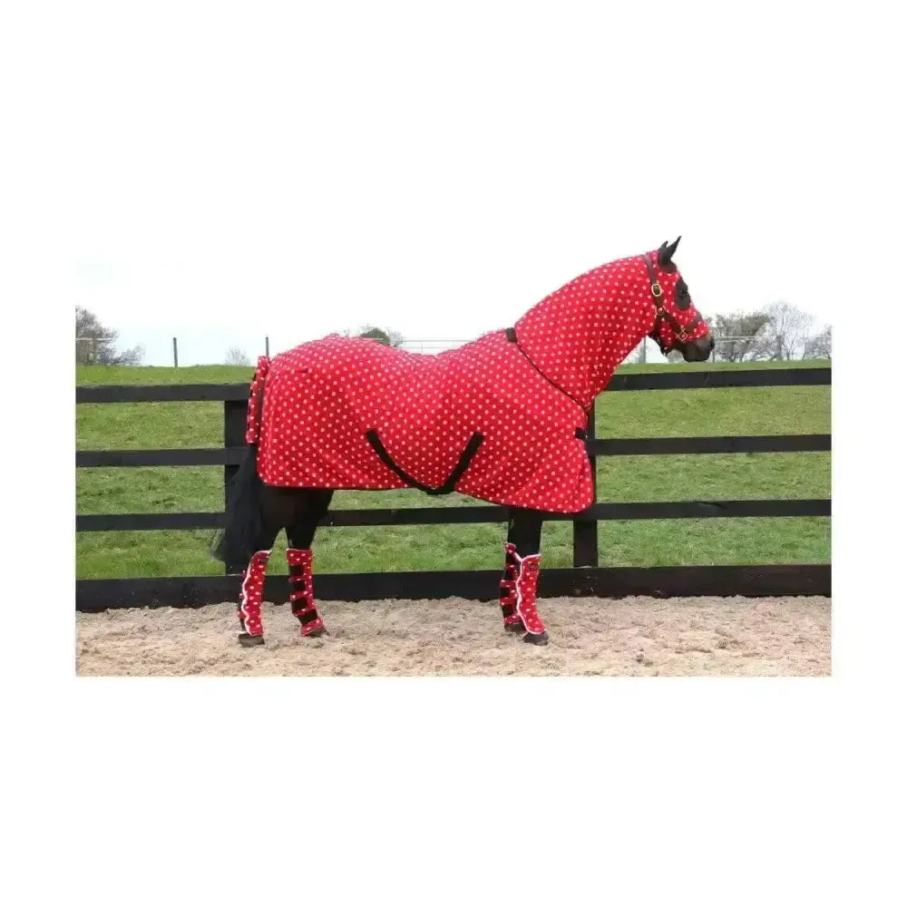 Supreme Products Dotty Fleece Rug 3'3" Rosette Red Fleece Rugs