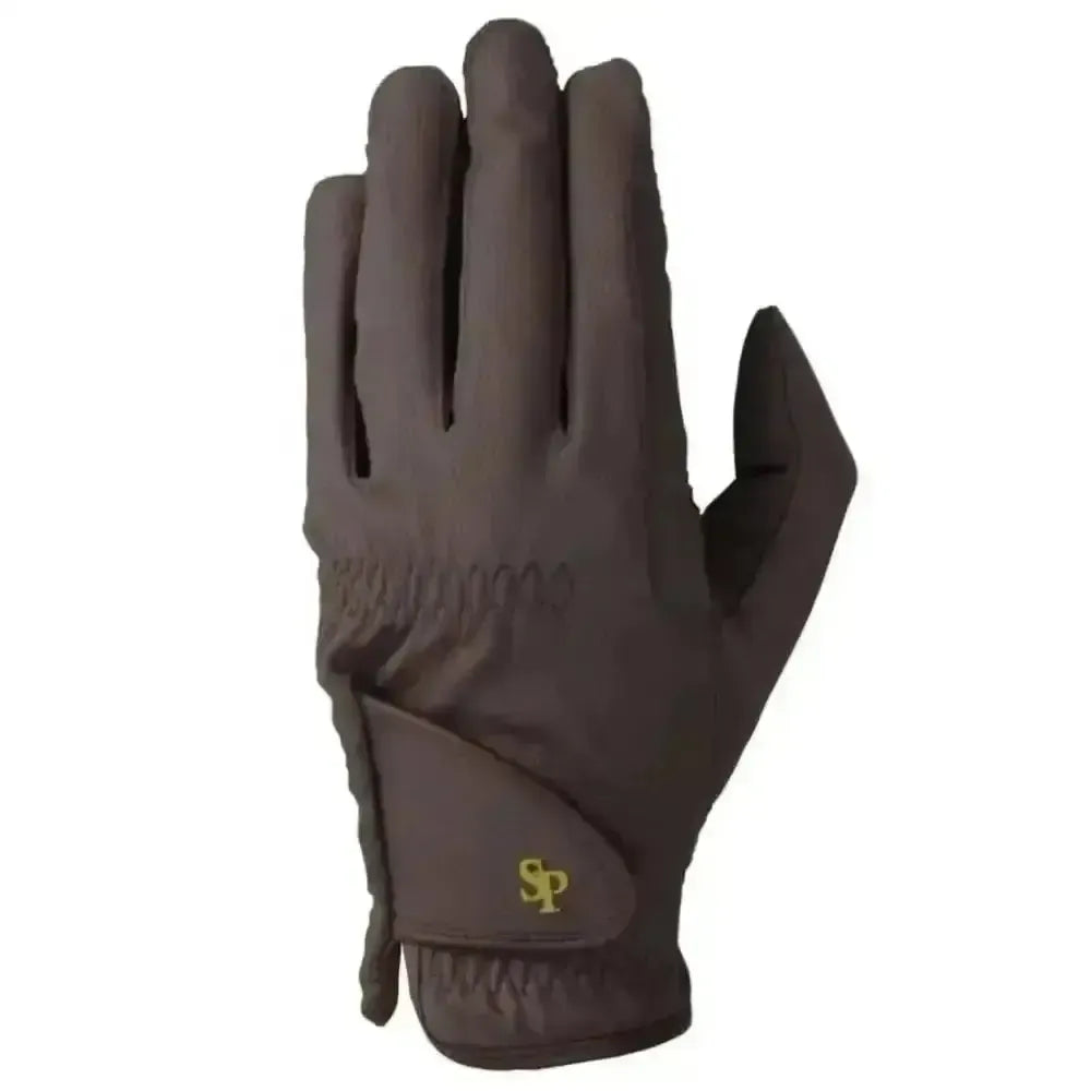 Supreme Products Pro Performance Show Ring Riding Gloves Brown Child Large Riding Gloves