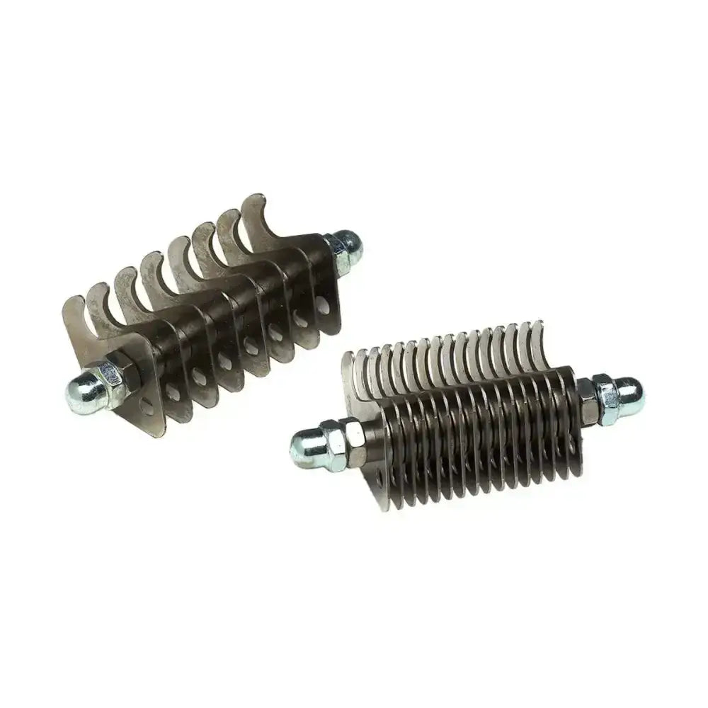 Supreme products thinning comb with two silver metal combs featuring curved interlocking teeth for pulling tails humanely