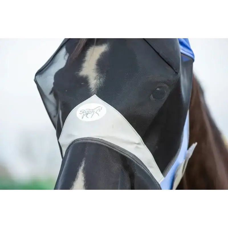 Swish Horse Fly Mask With Nose - Cornflower XSmall (Small Pony) Fly Masks