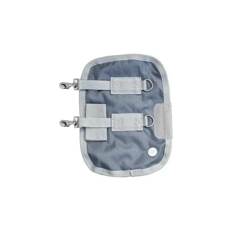 Gray swish horse rug chest expander pouch with two adjustable straps and metal chest expander clips hardware