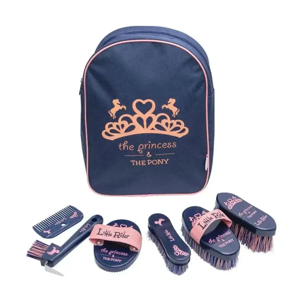 Navy blue and pink the princess and the pony grooming kit with matching backpack in little rider pony collection rucksack