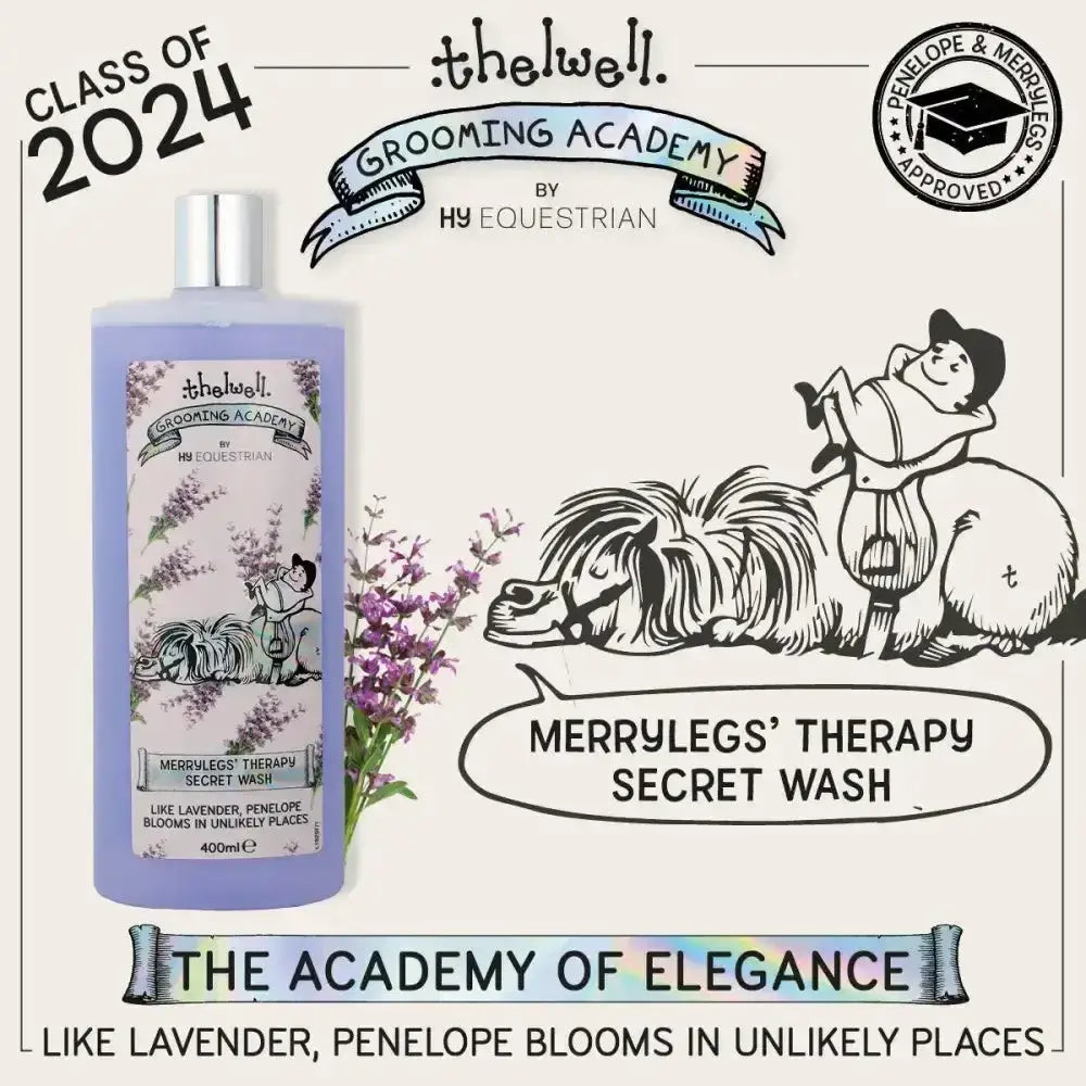 Lavender scented 400ml merrylegs therapy secret wash bottle by thelwell grooming academy for penelope blooms care