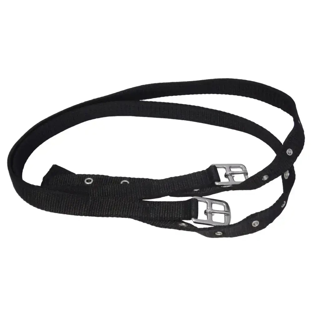 Thin Stirrup Leathers Black Small