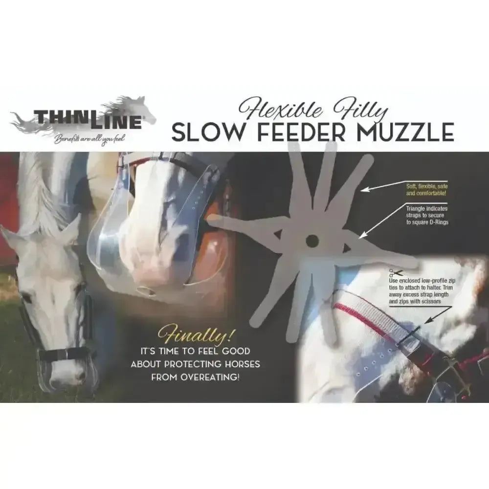 ThinLine Flexible Grazing Muzzles For Horses 3.5cm 3.5cm Small 19" (Mini To Pony) Grazing Muzzle