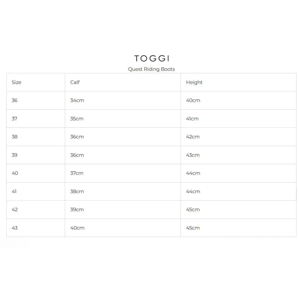 Toggi Quest Riding Boots Black 36 Long Riding Boots