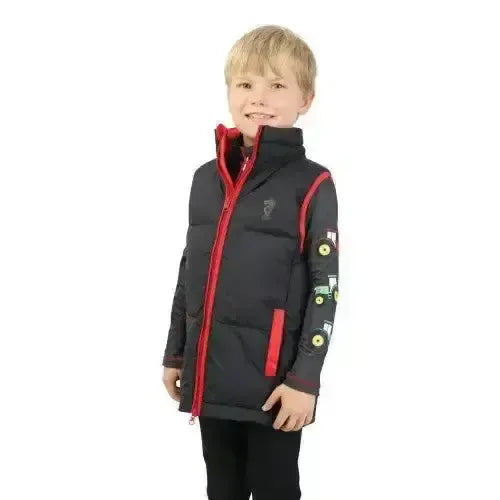 Tractor Collection Padded Gilet by Little Knight Grey/Red 3-4 Years Bodywarmers