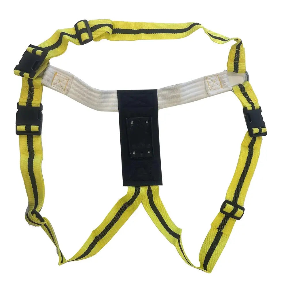 Bright yellow triamvet ram harness deluxe with black reflective stripes and plastic buckles for safety and comfort