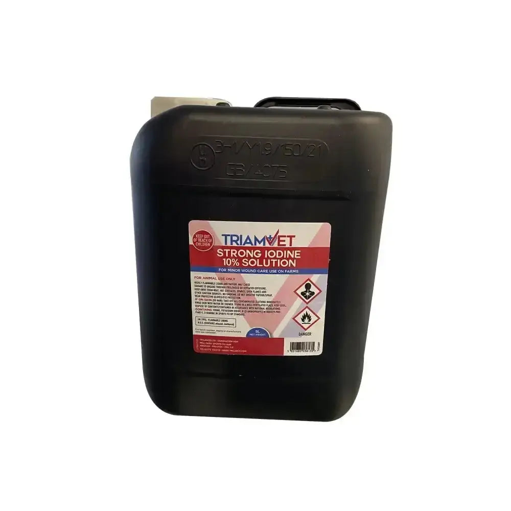 Triamvet Strong Iodine 10% Solution 2.5 Litre X 4 Pack Wound Care