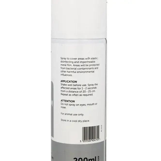 White spray bottle with clear body and gray base for elastic disinfecting labeled trm alunic aluminium spray