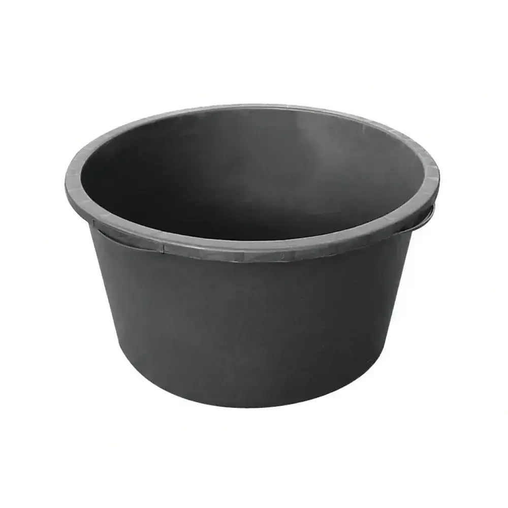 Black plastic tubtrug circular multi-tub utility bucket with reinforced rim and integrated handles for versatile use