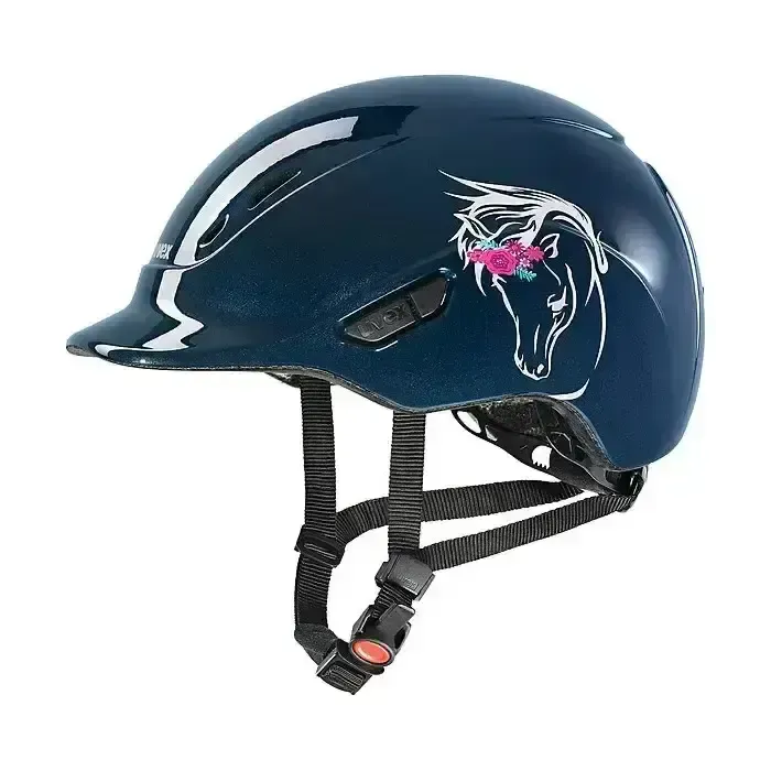 Uvex Kiddox Flower Riding Hat Navy 49 - 54 cm 3XS-XS Adjustable Riding Hats
