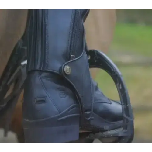 Bareback Footwear Vaqueros Premium Half-Chaps - Black 35cm Skinny 40cm Short