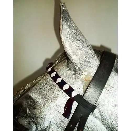 Velvet Browbands Cob (38cm) WHITE/NAVY/BURGANDY