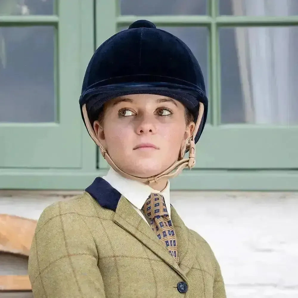 Velvet Riding Hat The Charles Owen Hampton Black 52 cm Riding Hats