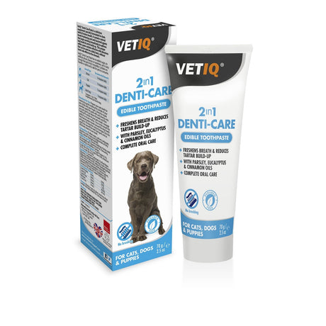 Vetiq 2In1 Denti-Care Edible Toothpaste For Dogs & Puppies Pet Supplies 70 Gm Barnstaple Equestrian Supplies