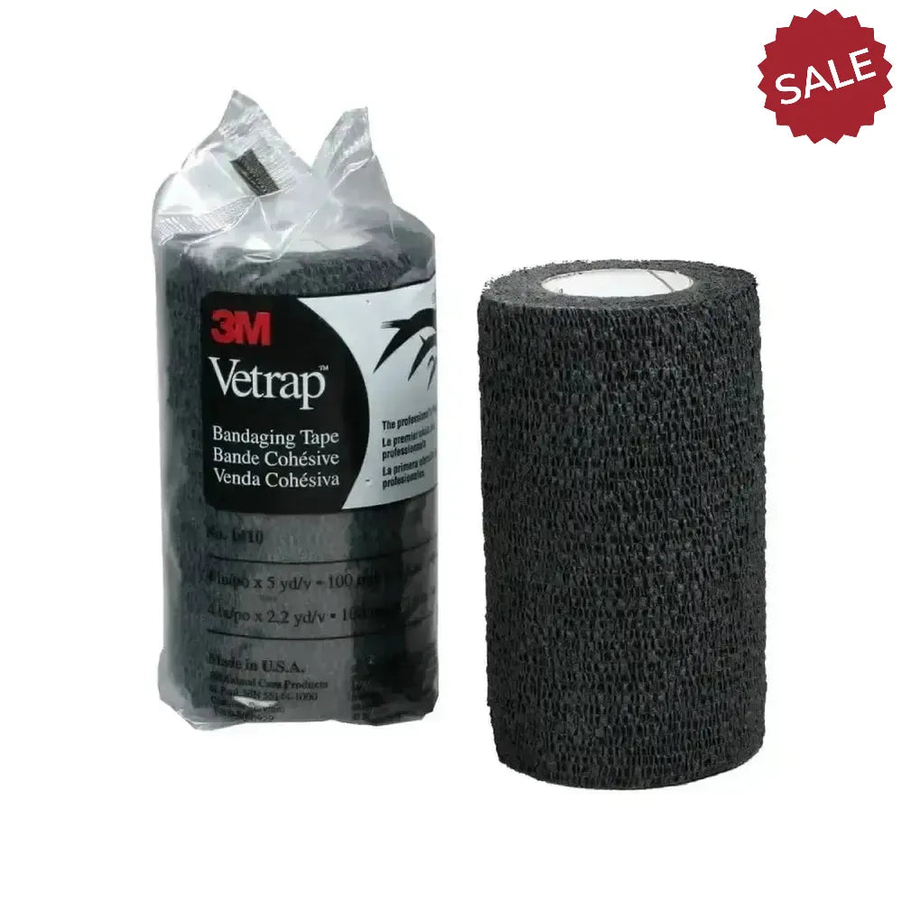 Vetrap 10Cm Bandage 18 Pack Black Veterinary Bandage