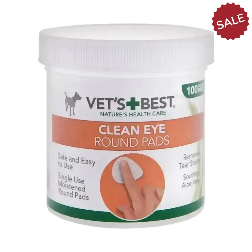 Vets Best Clean Eye Round Pads 100 PADS Pet Supplements