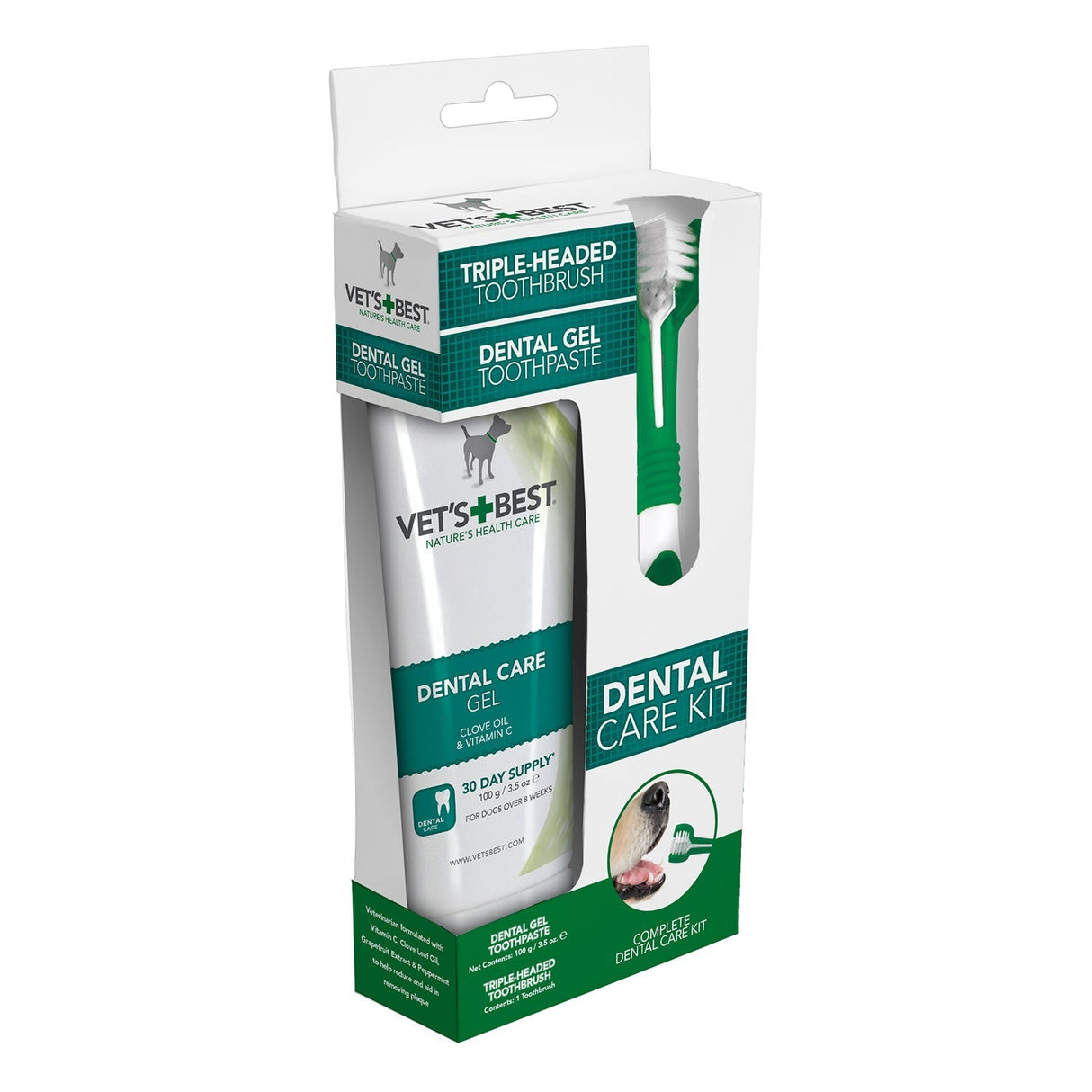 Vets Best Dental Care Kit For Dogs - Brush & Gel pet Barnstaple Equestrian Supplies