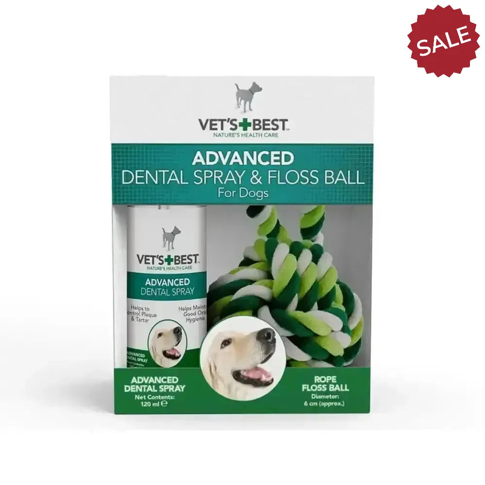 Vets Best Dental Pocket Spray & Floss Ball 120 ml Pet Supplements