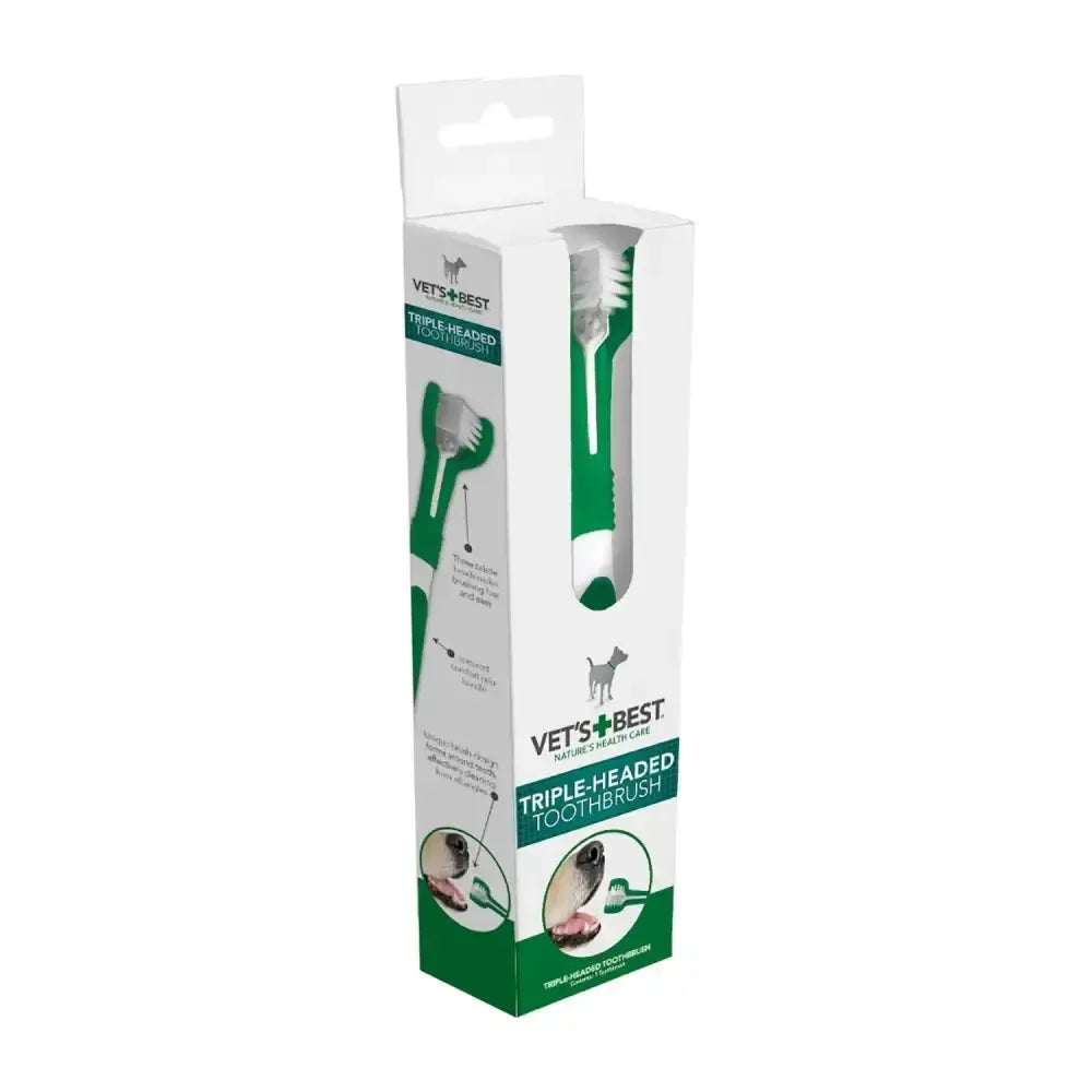 Vets Best Triple Headed Toothbrush For Dogs Dogs