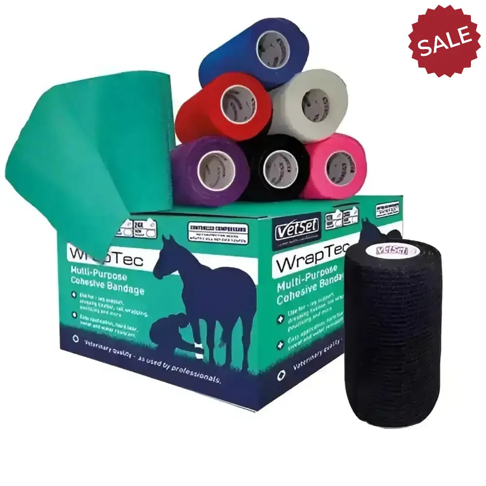Vetset Wraptec Cohesive Bandage (Vet Wrap) Black Vet Wrap