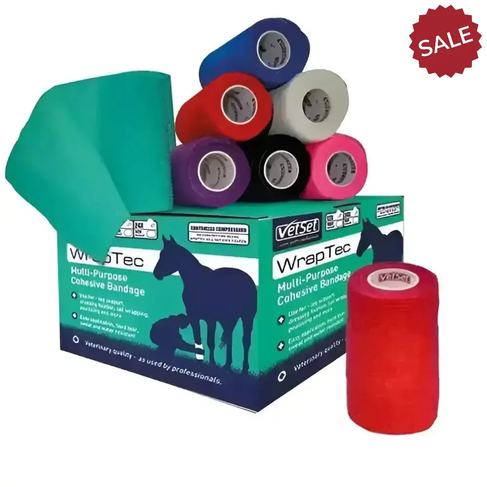 Vetset Wraptec Cohesive Bandage (Vet Wrap) Red Vet Wrap