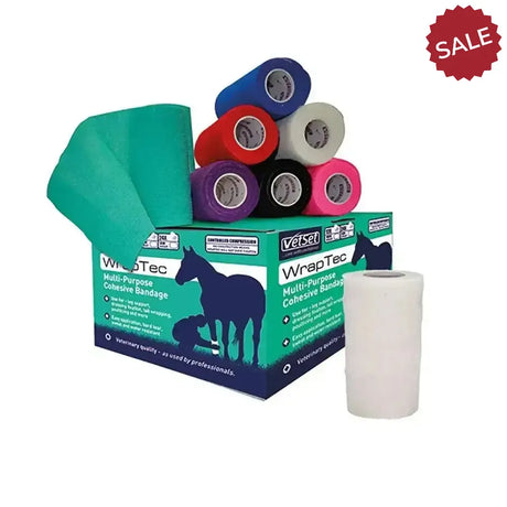 Vetset Wraptec Cohesive Bandage (Vet Wrap) White Vet Wrap